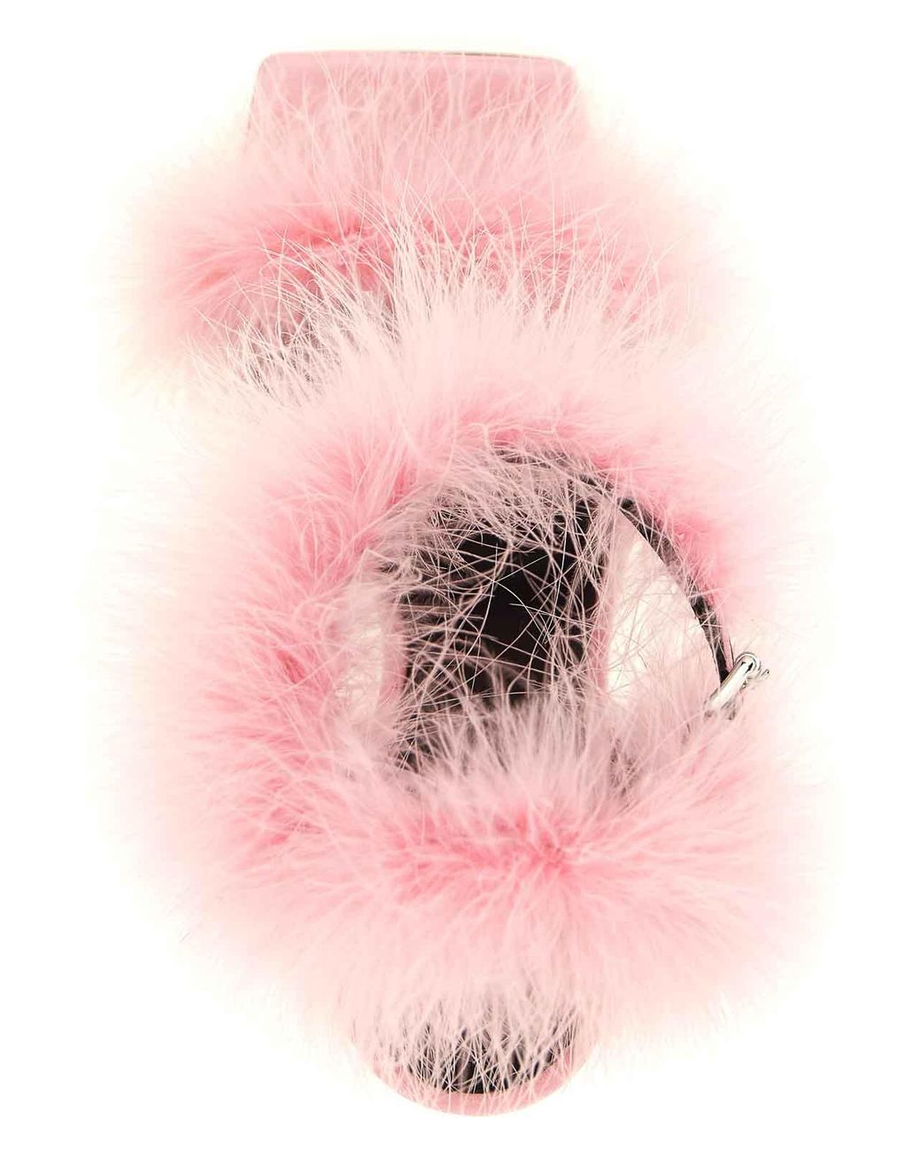 Moschino Pink Satin Sandals And Feathers