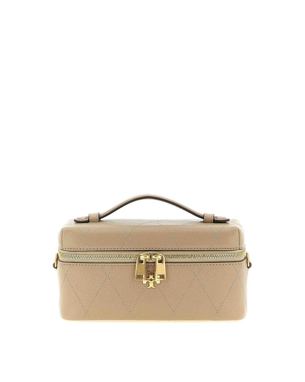 Tory Burch Natural Charlie Vanity Case Crossbody Bag