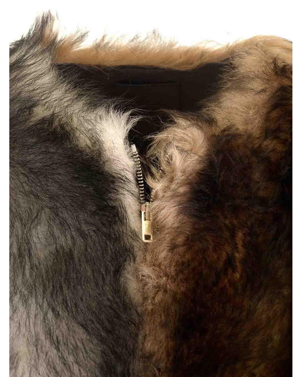 DURAZZI MILANO Black Crewneck Fur Coat