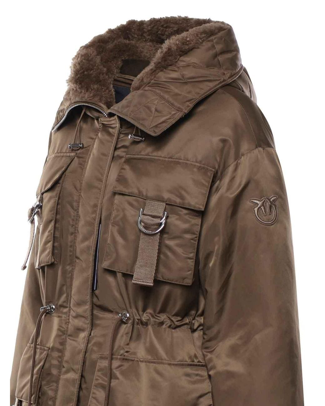 Pinko Brown Nylon Down Jacket