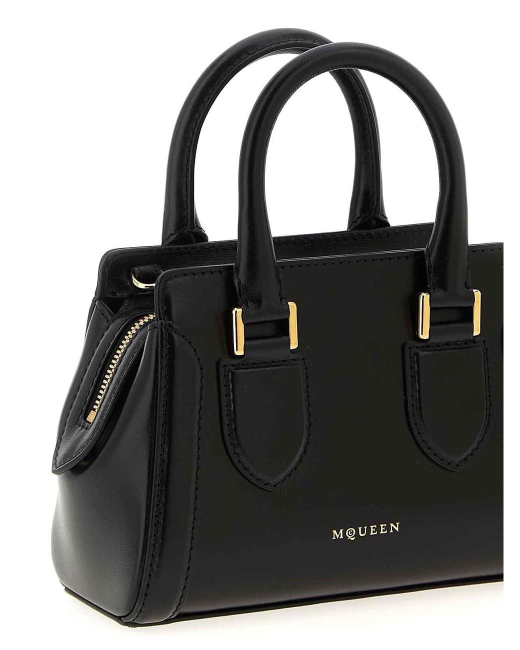 McQueen Black Birde Mini Handbag