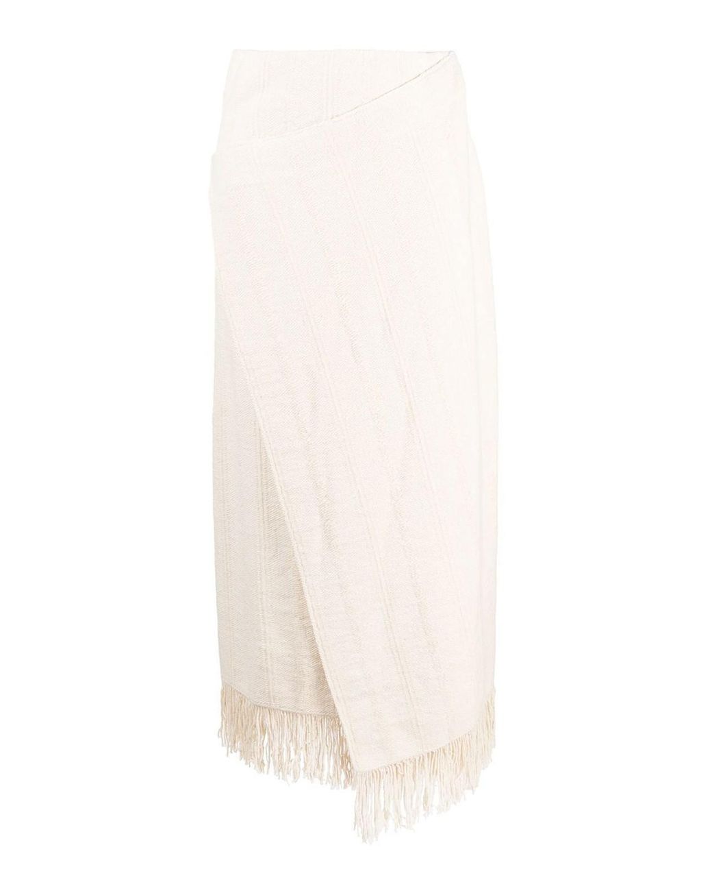 Jil Sander White Cotton Blend Midi Skirt