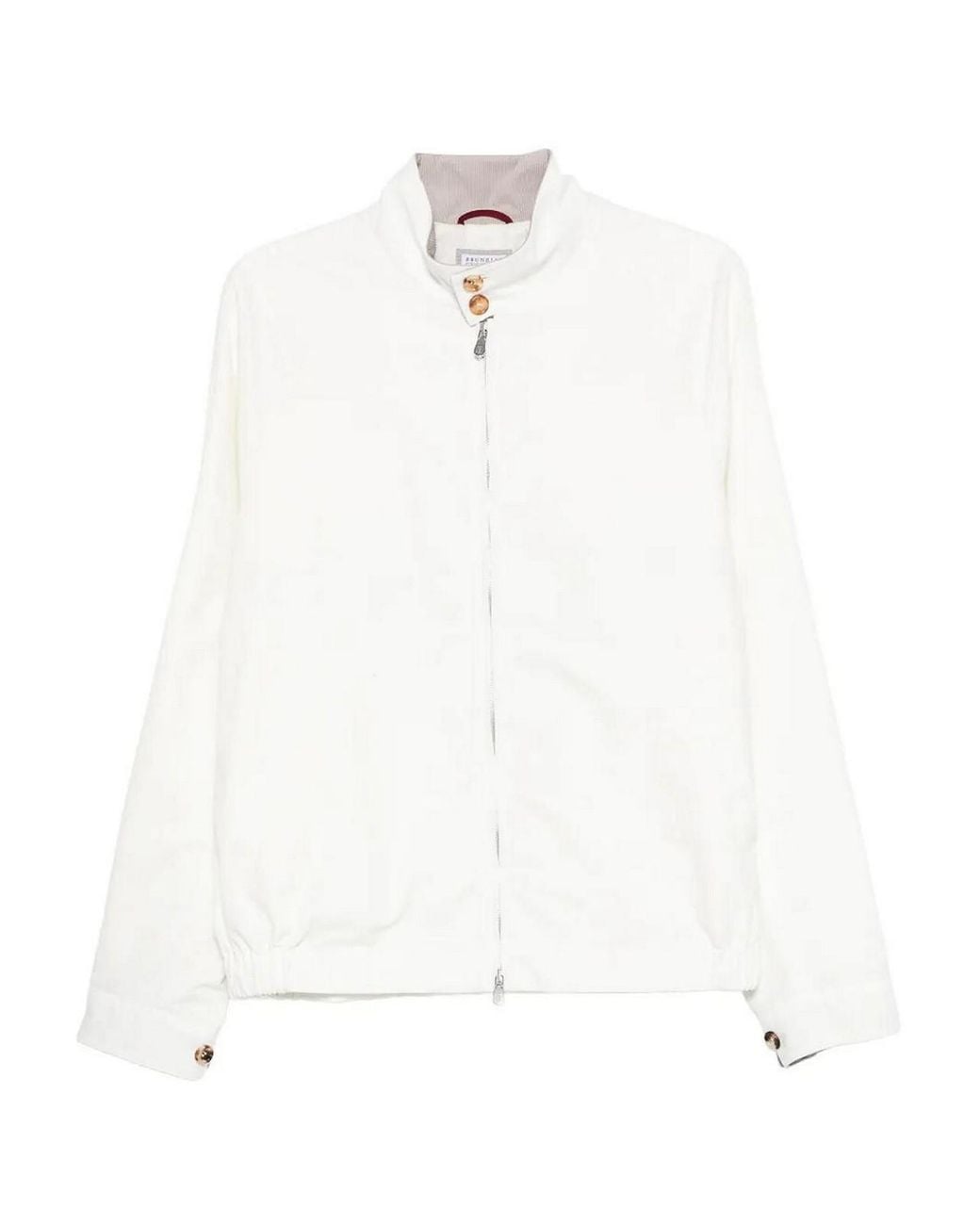 Brunello Cucinelli White Bomber Jacket for men