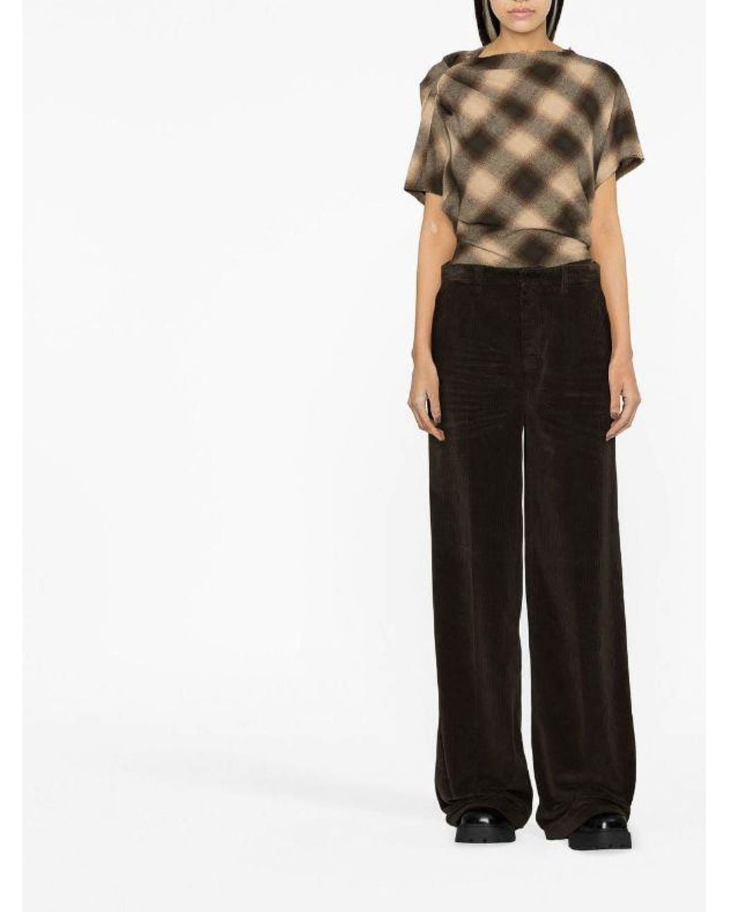 DSquared² Black Wide-Leg Corduroy Trousers