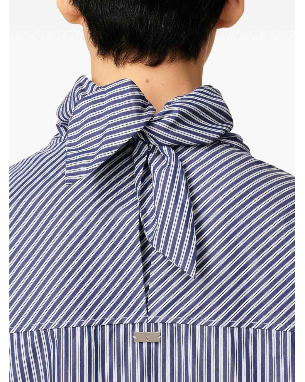 AMI Blue Bandana Cotton Shirt