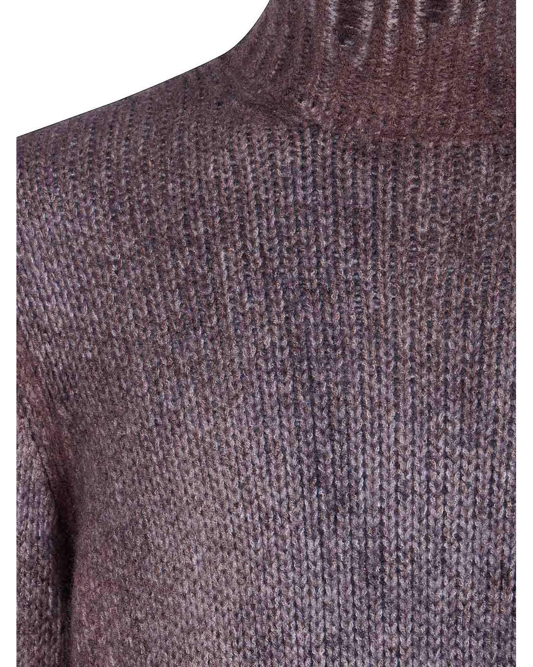 Avant Toi Purple Cashmere And Silk High Neck Pullover for men