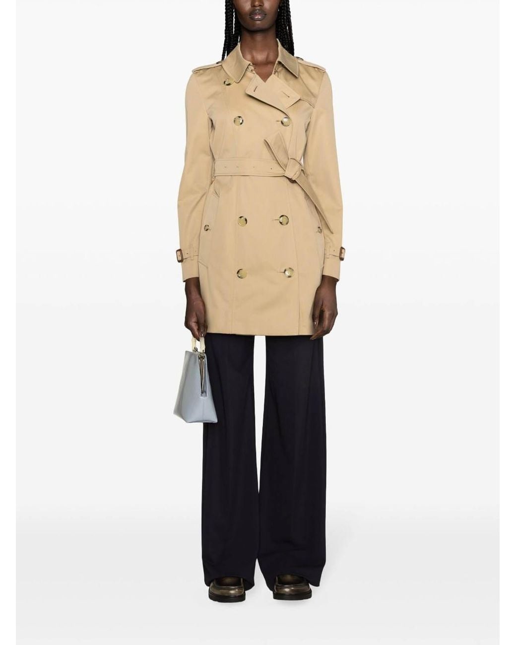 Burberry Natural Double-Breasted Trench Coat