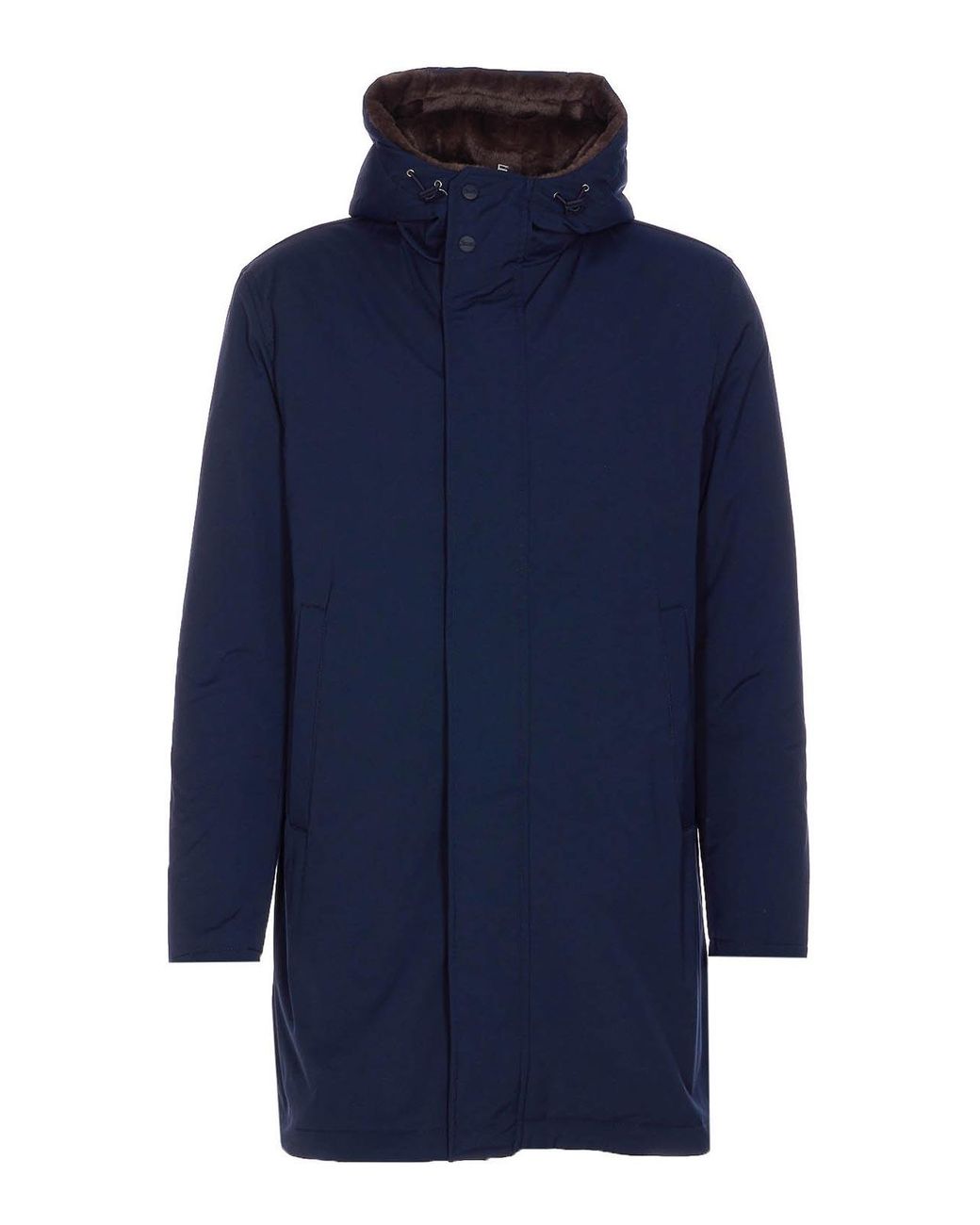 Herno Blue Hooded Padded Parka for men