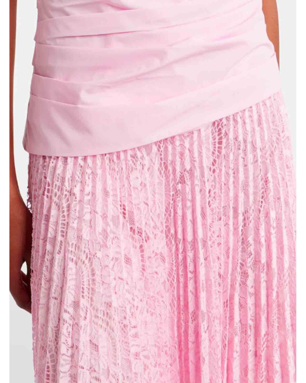 Jonathan Simkhai Pink Cotton And Lace Midi Dress
