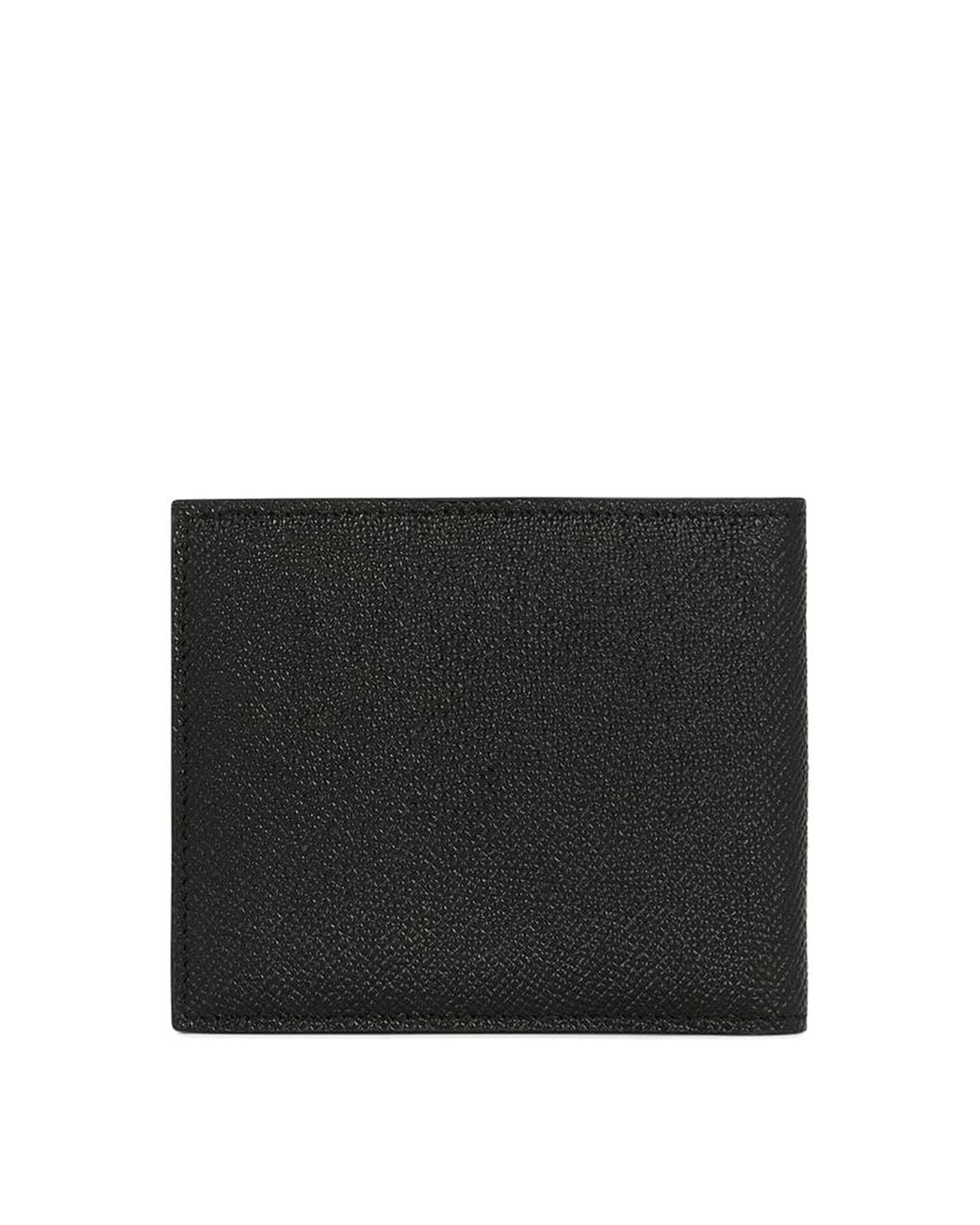 Dolce & Gabbana Black Pebbled Leather And Logo Wallet for men