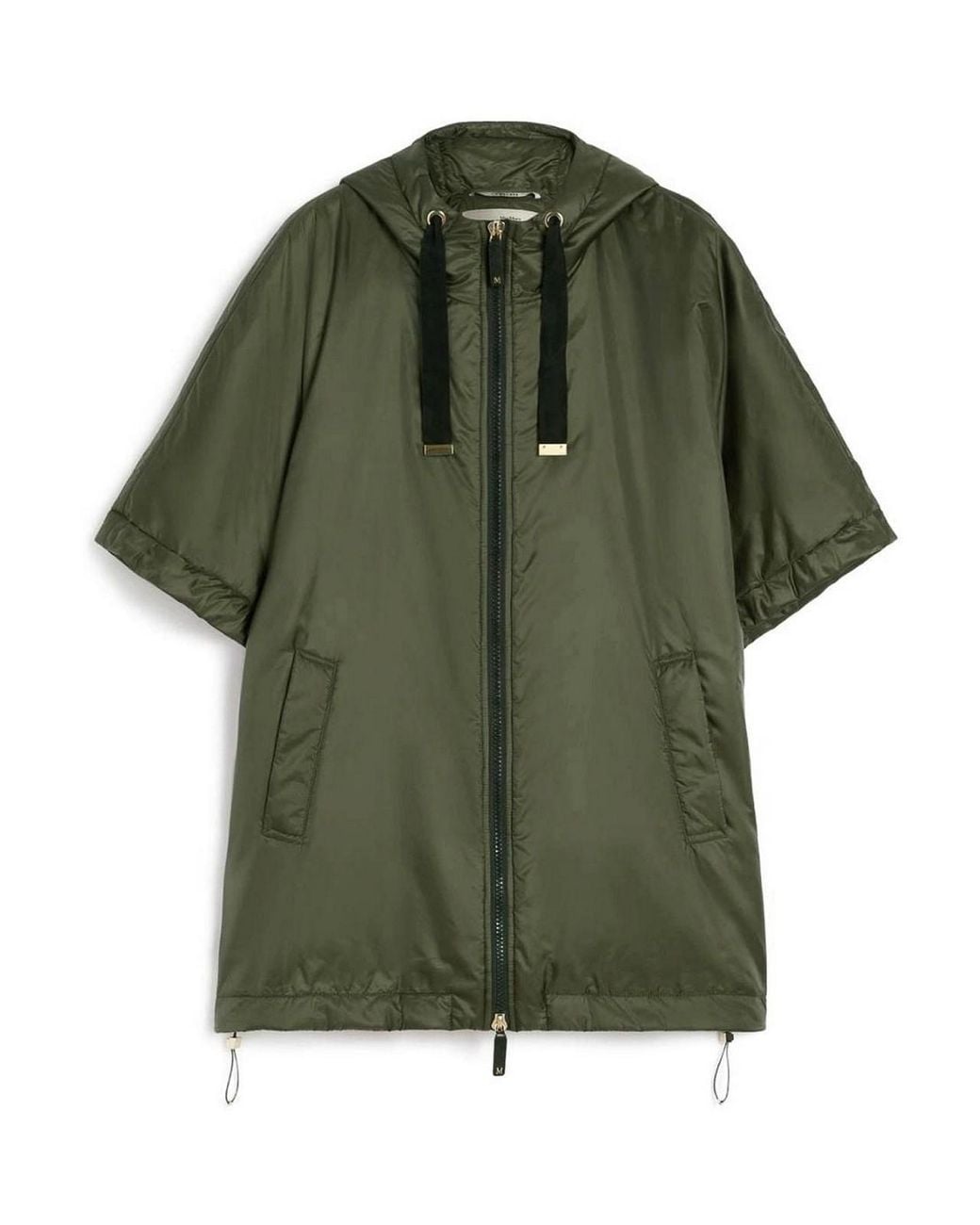 Max Mara Green Padded Hooded Cape
