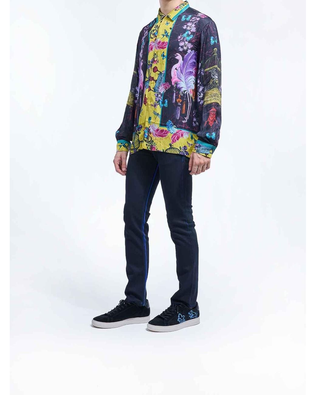 Versace Jeans Couture Blue Cabinet Twill Shirt for men