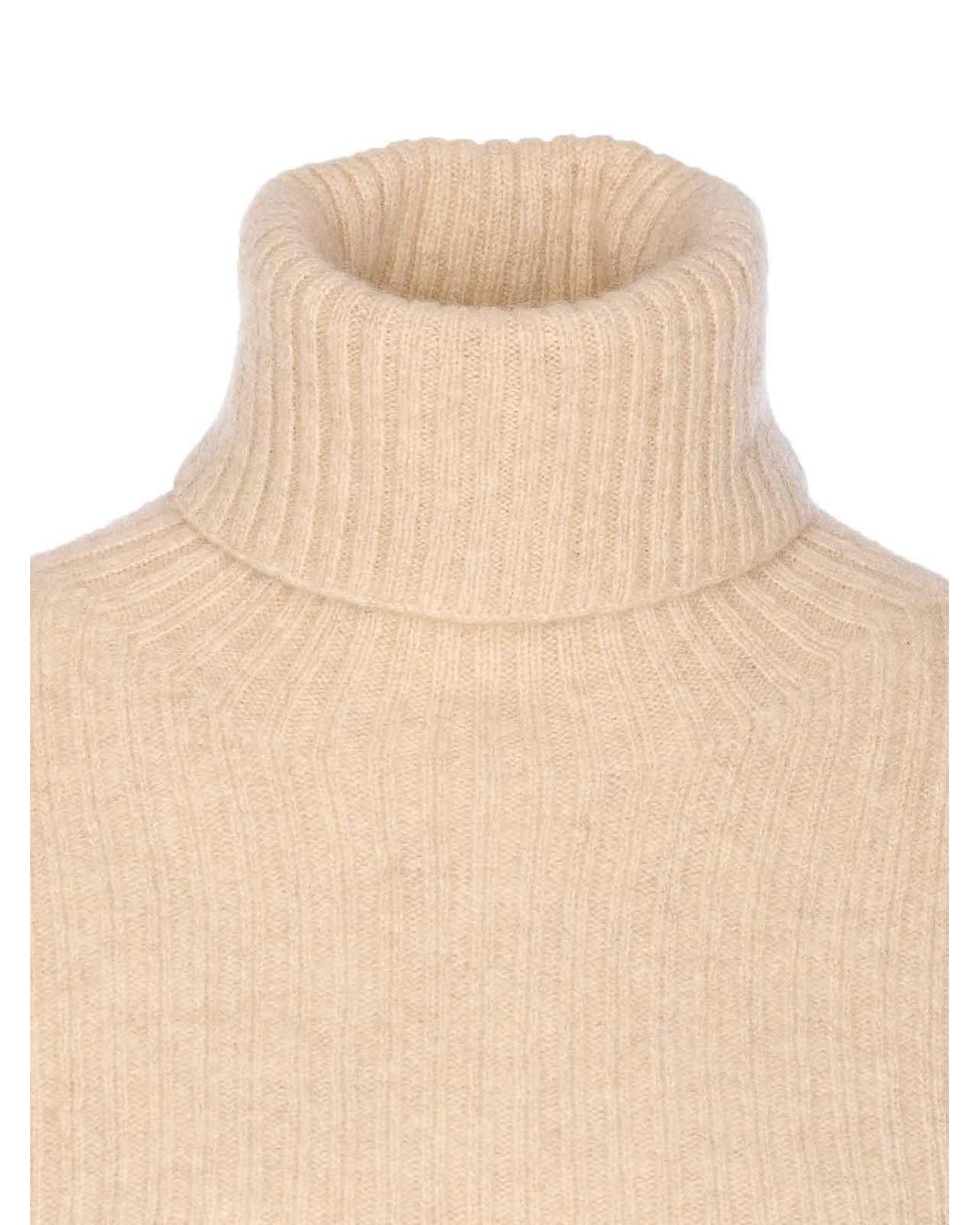 Uma Wang White High Neck Rib Top