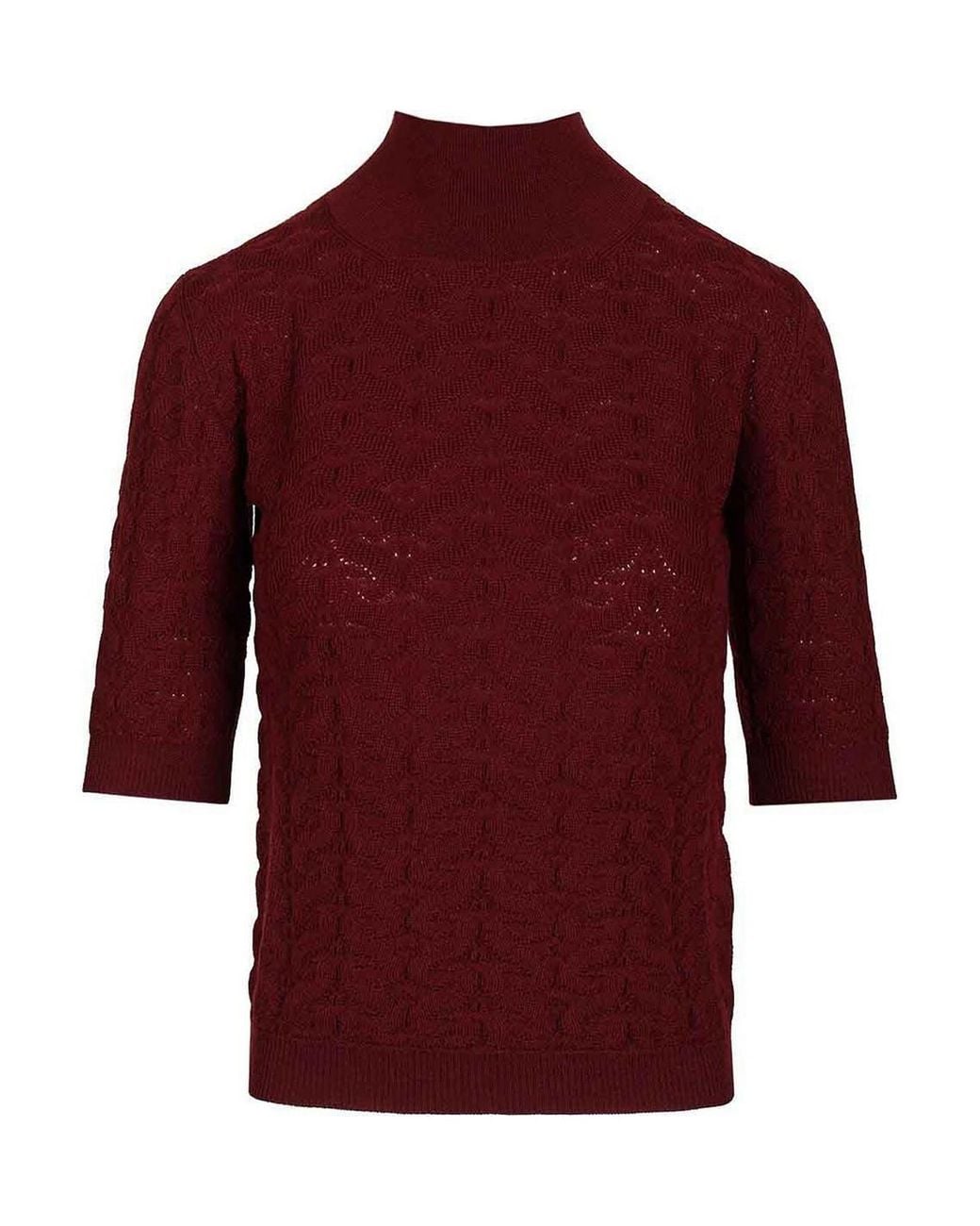 Etro Red Mock Neck Sweater