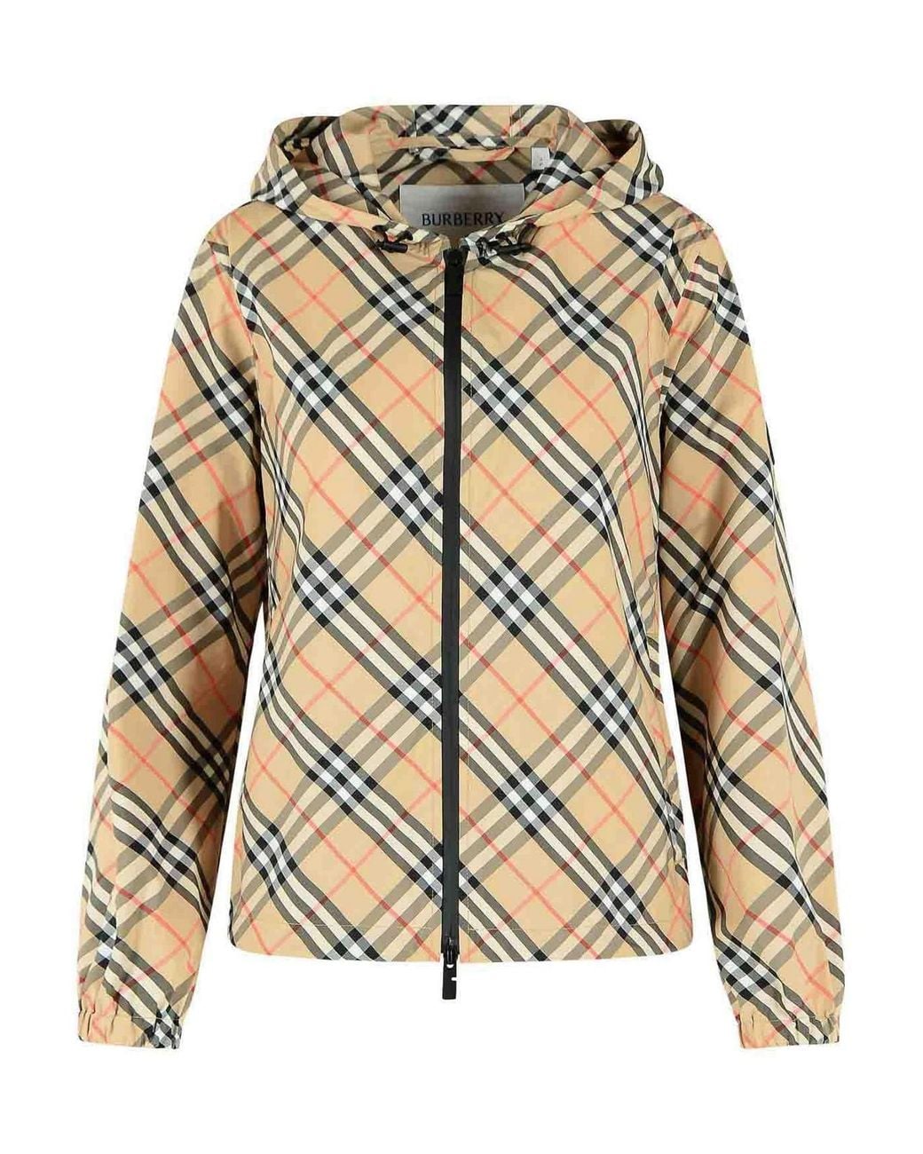 Burberry Metallic Salcombe Check Sabbia Polyester Jacket