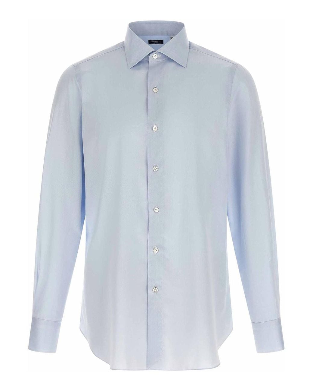 Finamore 1925 Blue Napoli Luigi Cotton Shirt for men