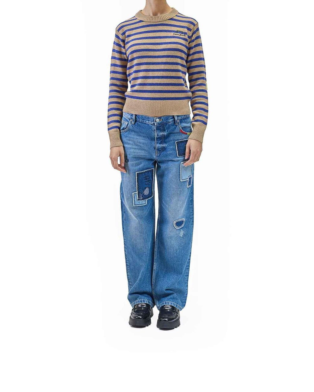 Marc Jacobs Blue Joy Striped Crewneck