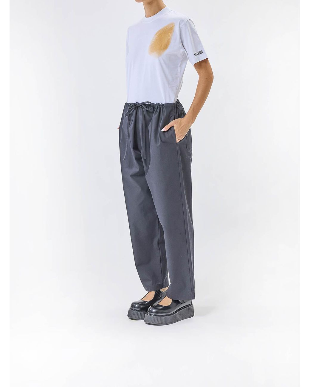 Moschino Gray Velvet Pants