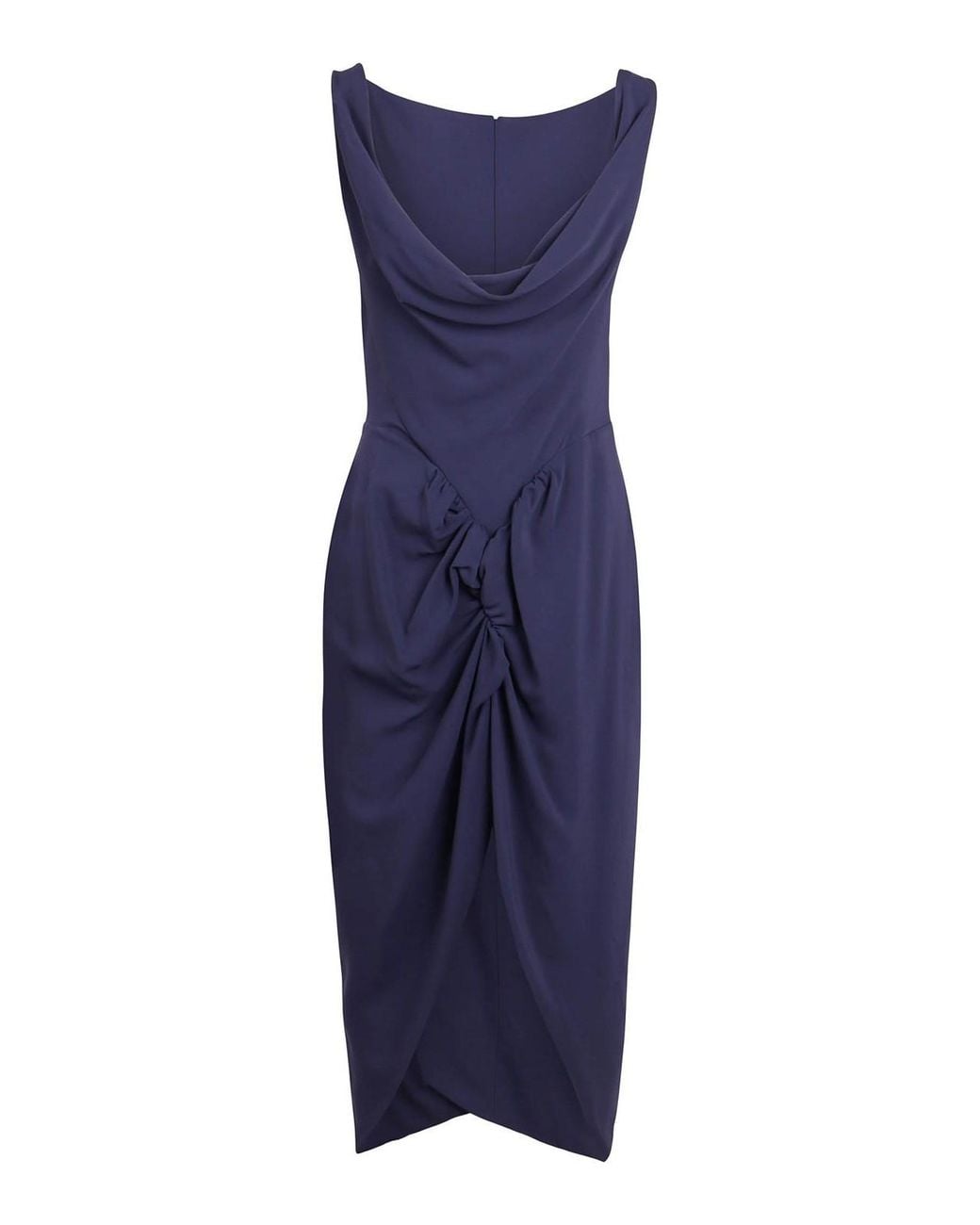 Vivienne Westwood Blue Draped Asymmetric Midi Dress