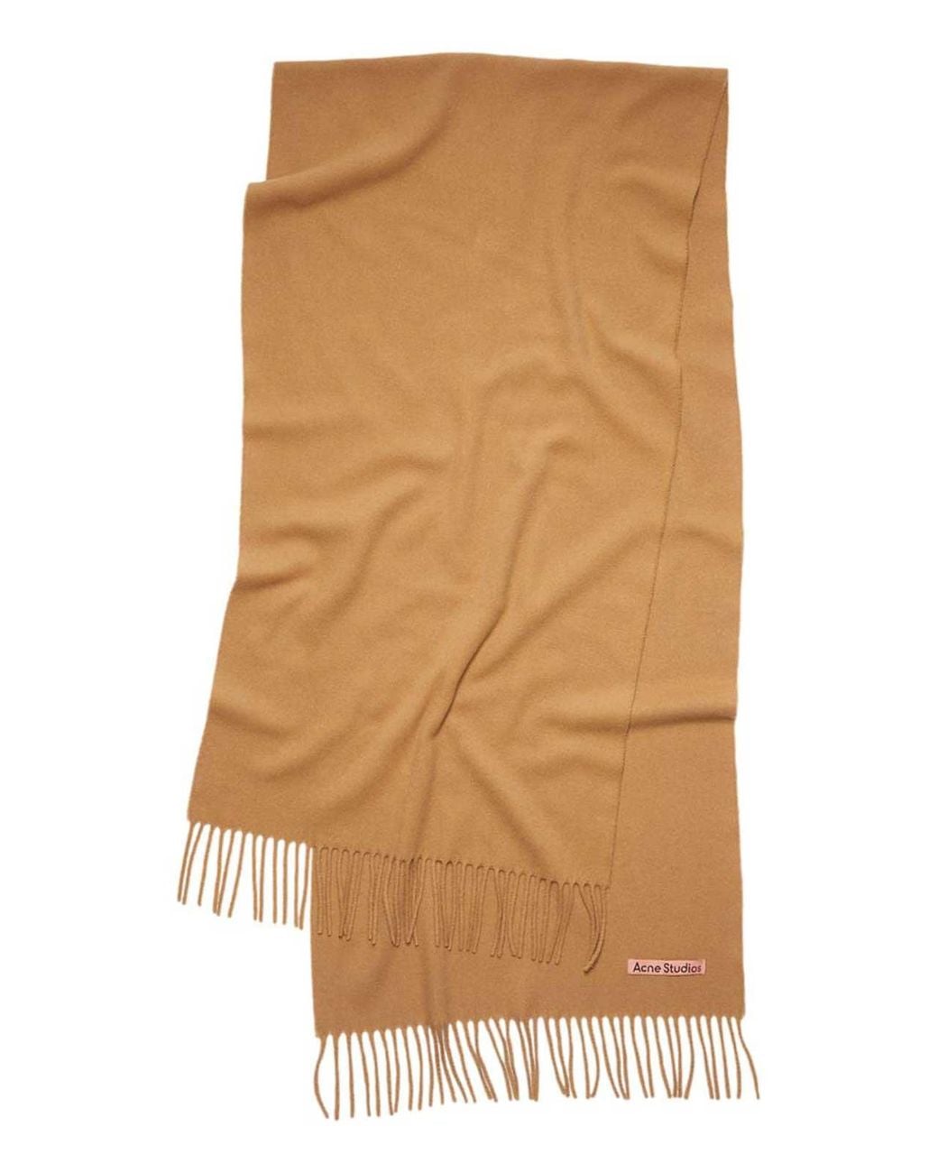 Acne Natural Narrow Cashmere Fringe Scarf