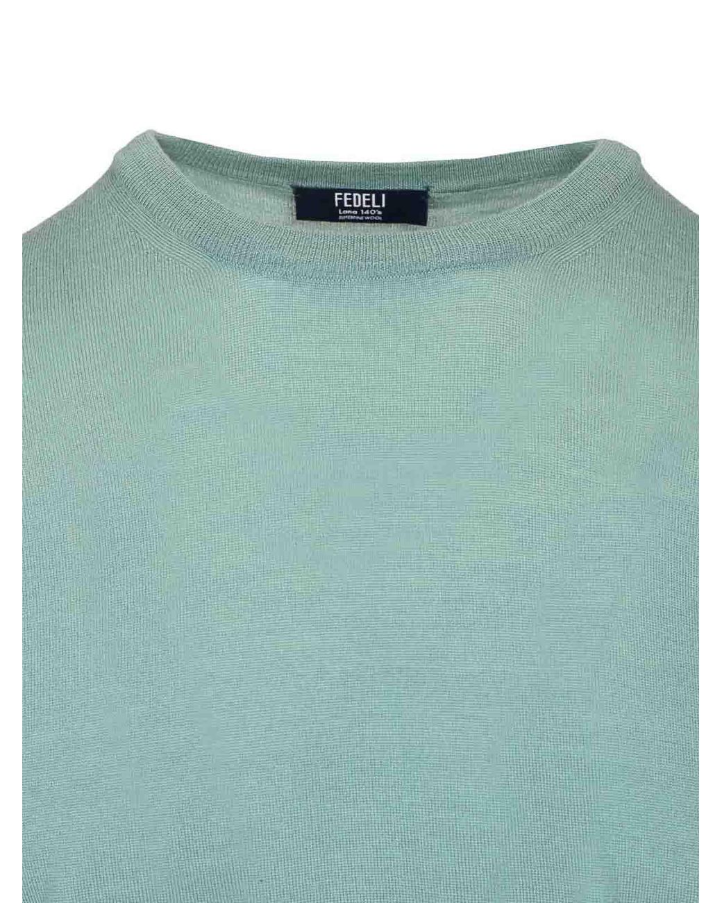 Suéter Cuello Redondo Fedeli de hombre de color Green