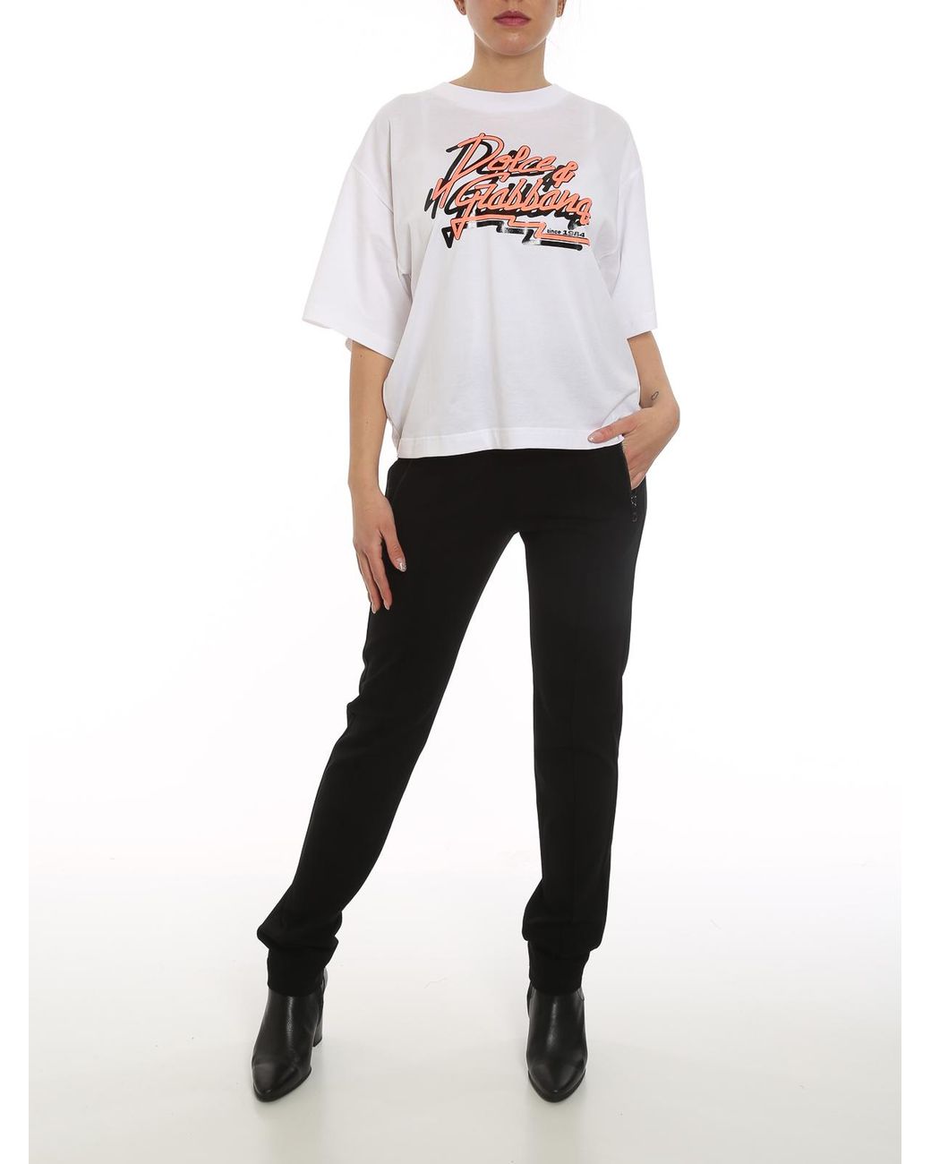 Dolce & Gabbana Black Logoed Waistband Trousers