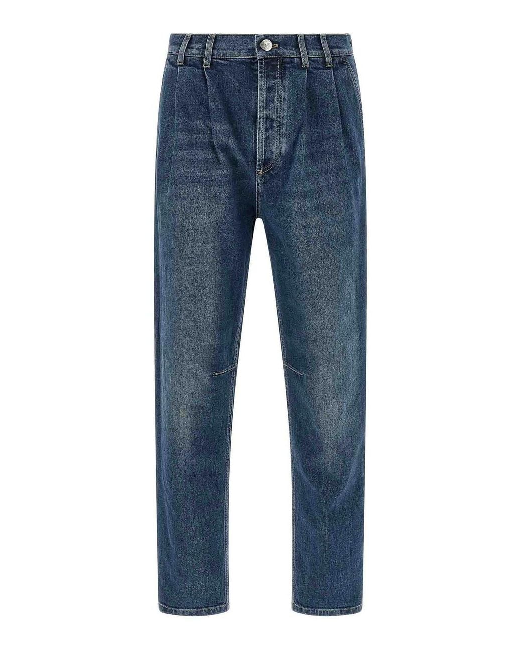 Brunello Cucinelli Blue Comfort Cotton Jeans for men