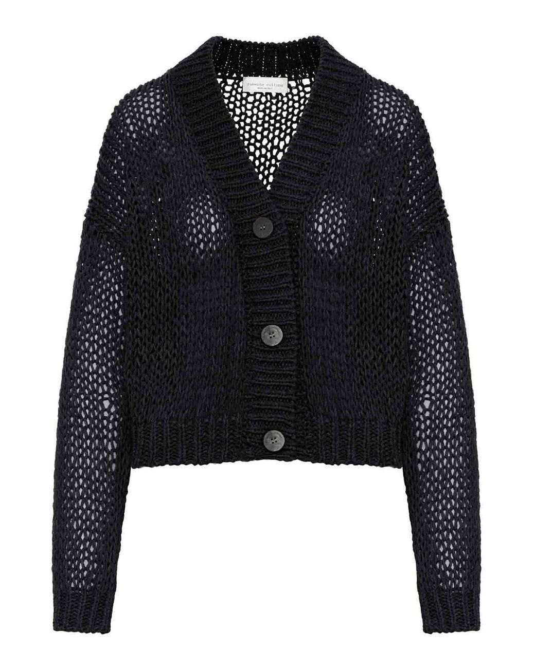 Roberto Collina Black Cropped Cardigan