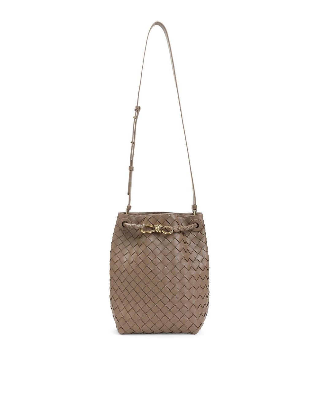 Bottega Veneta White Andiamo Bucket Bag