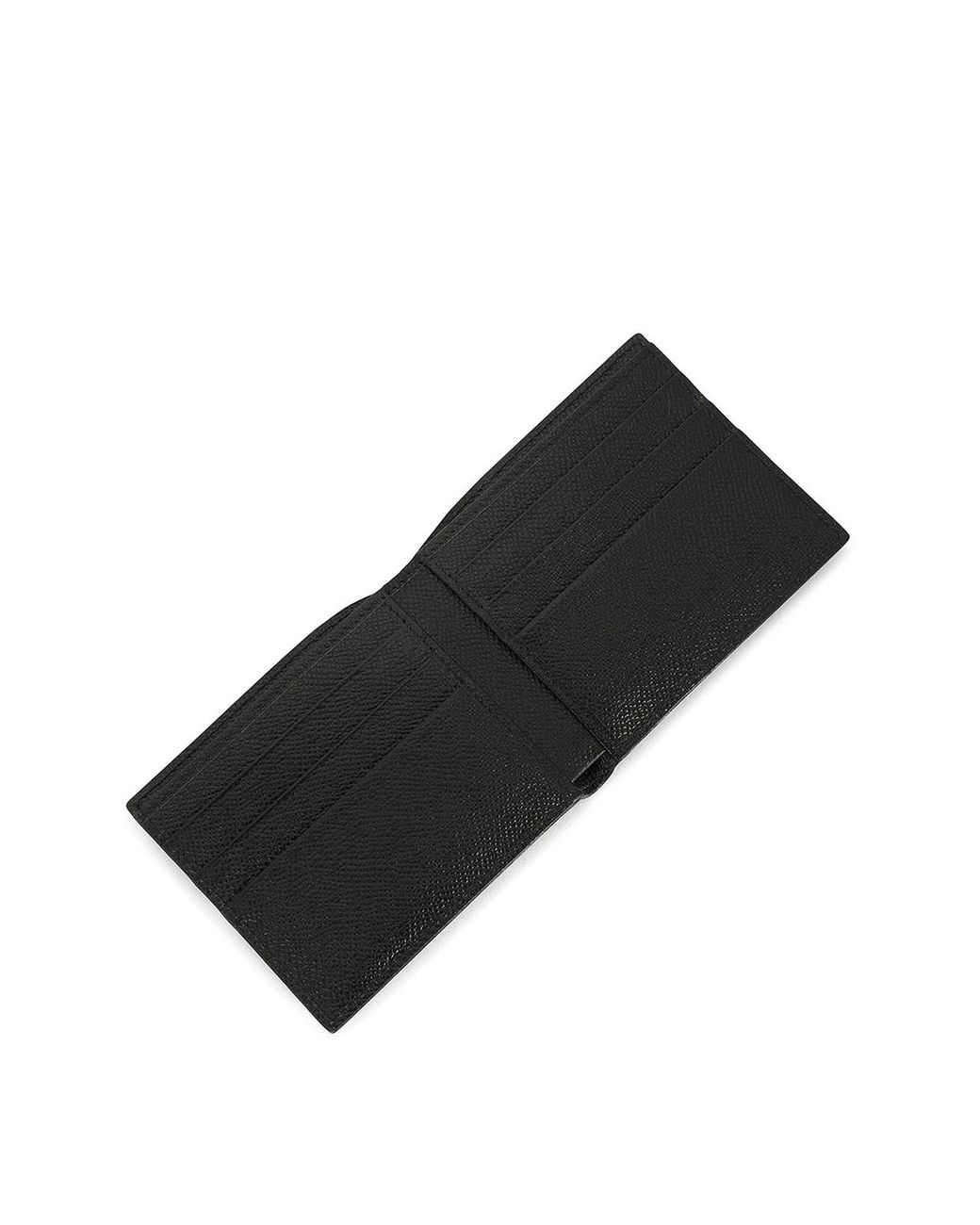 Dolce & Gabbana Black Pebbled Leather And Logo Wallet for men