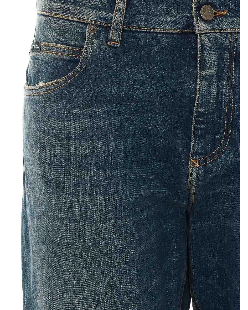 Dolce & Gabbana Blue Stretch Regular Jeans for men