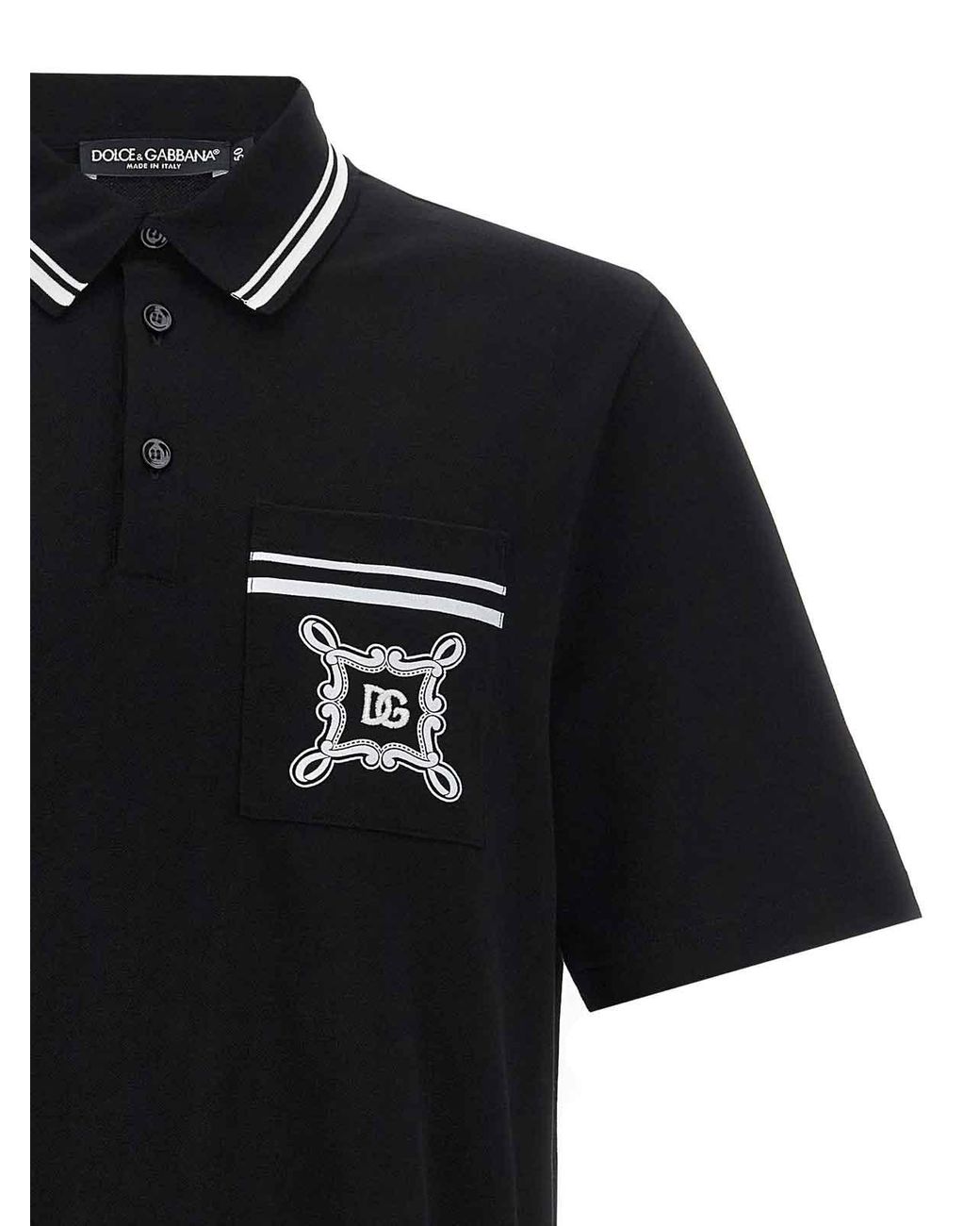 Dolce & Gabbana Black Polo M/C T-Shirt for men