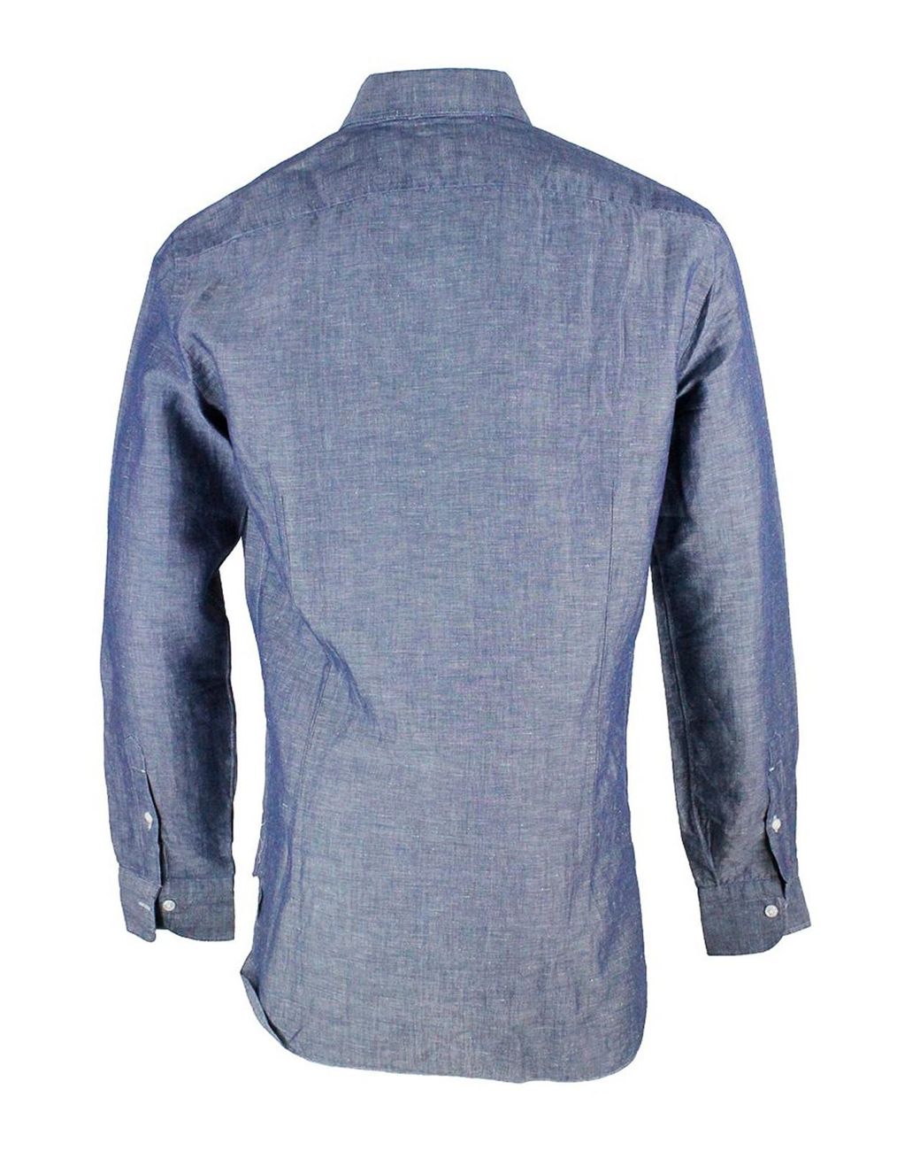 Barba Napoli Blue Linen And Cotton Shirt With Buttons for men