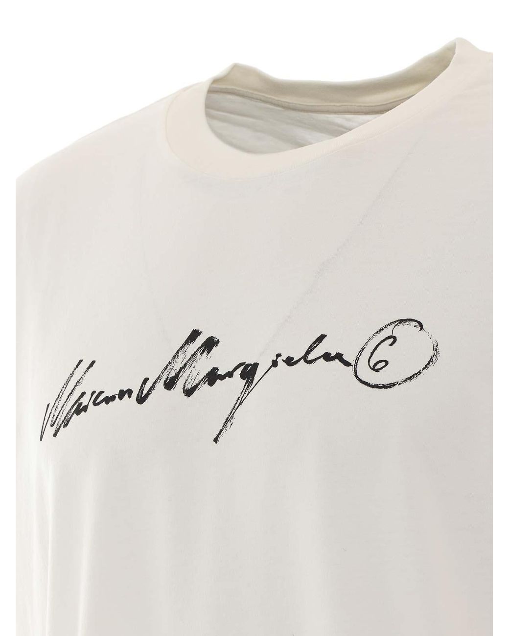 MM6 by Maison Margiela White Overdyed T-Shirt for men