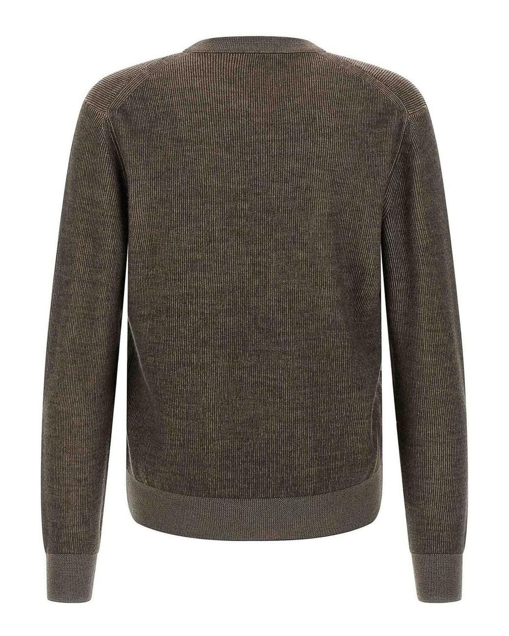 Brioni Rundhalspullover in Gray für Herren