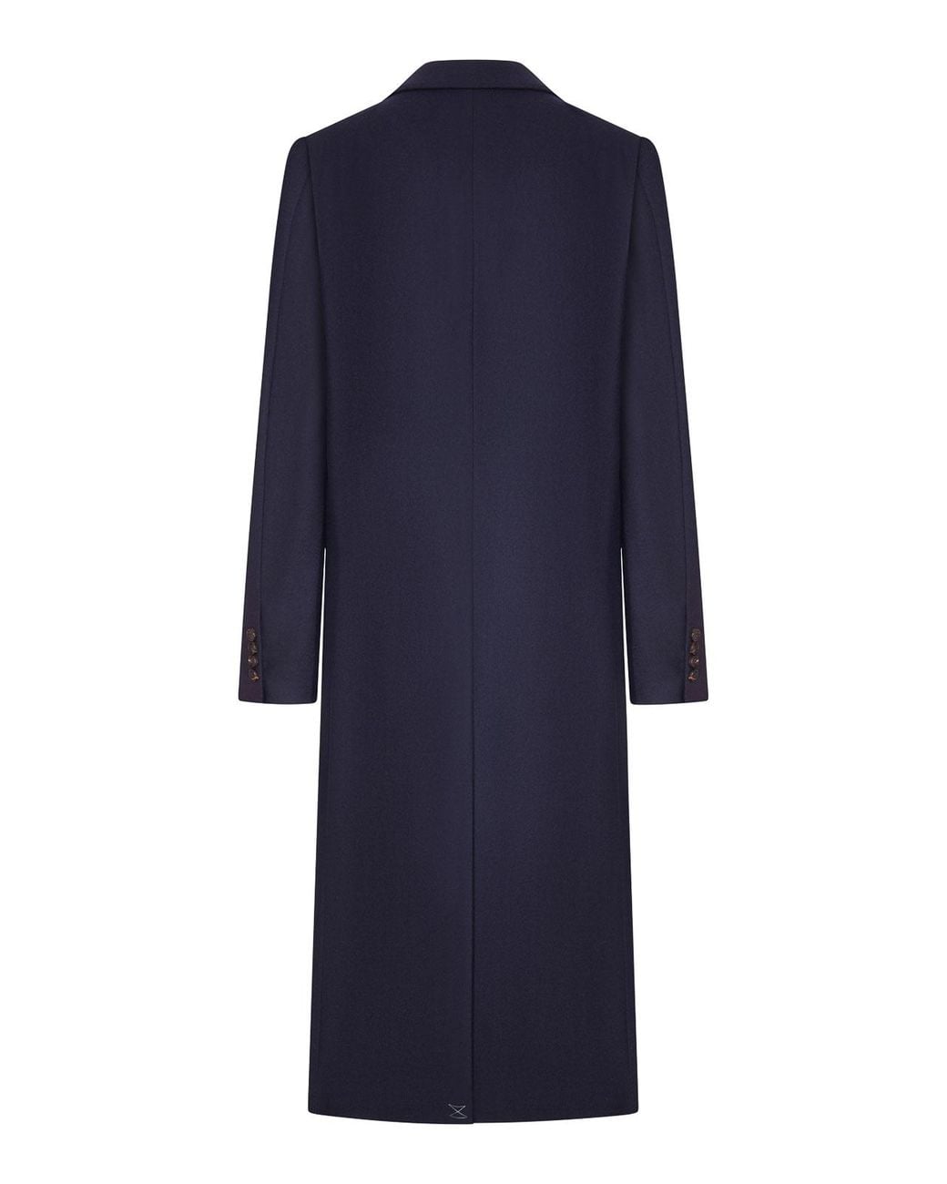 Dries Van Noten Blue Double-Breasted Long Coat