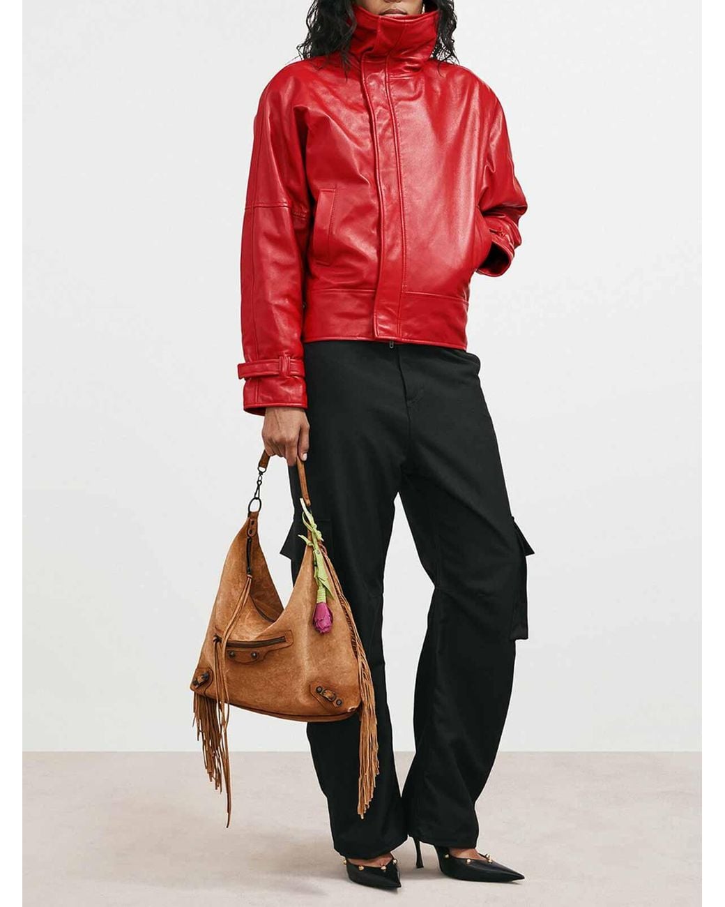 Balenciaga Red Big Collar Jacket