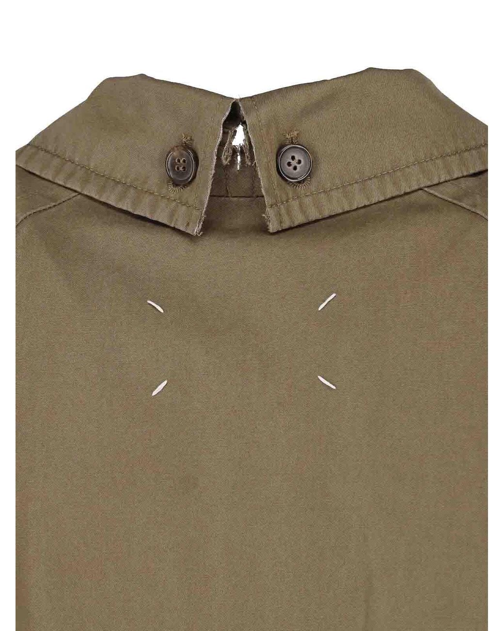 Maison Margiela Green Cotton Trench Coat