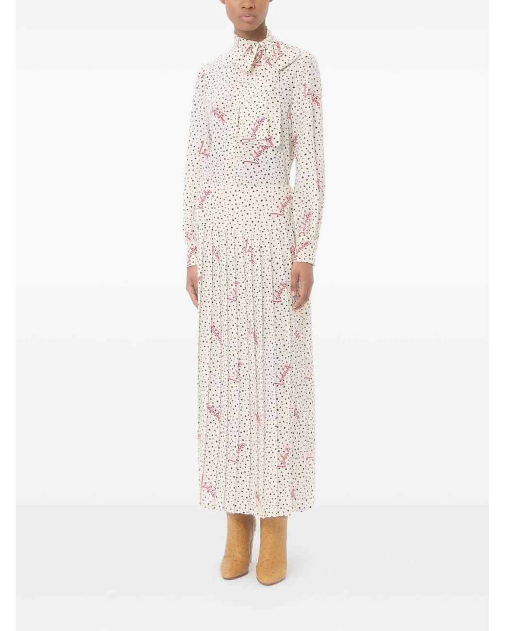 Valentino Garavani Natural Plus De Pois Crepe De Chine Bubble Shirt