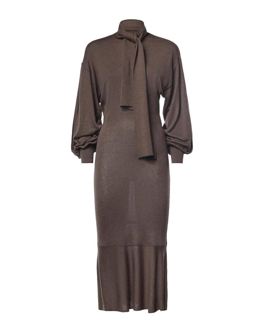 Jacquemus Brown La Robe Maille Losange Silk-Blend Dress