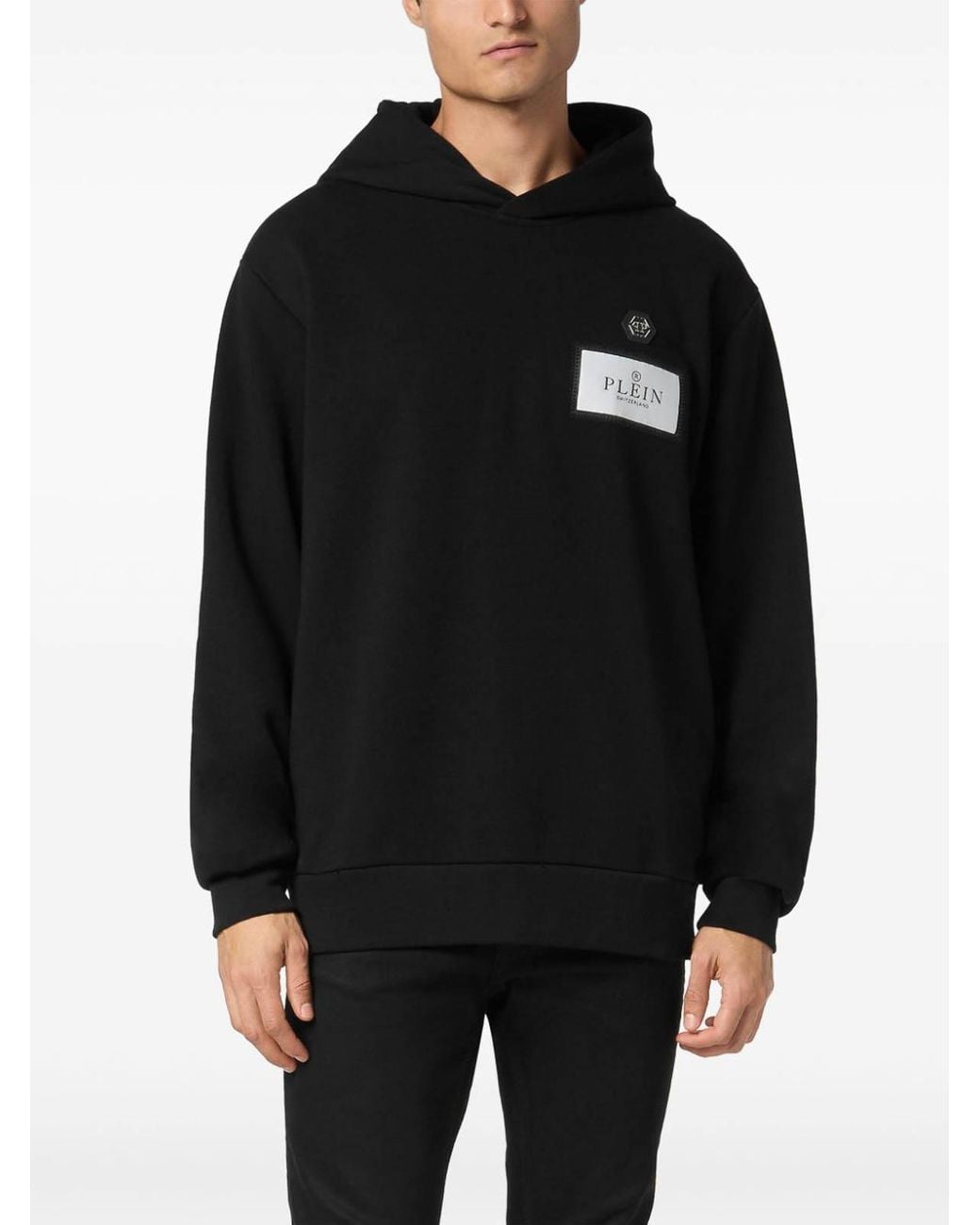 Philipp Plein Black Long Sleeve Hoodie for men