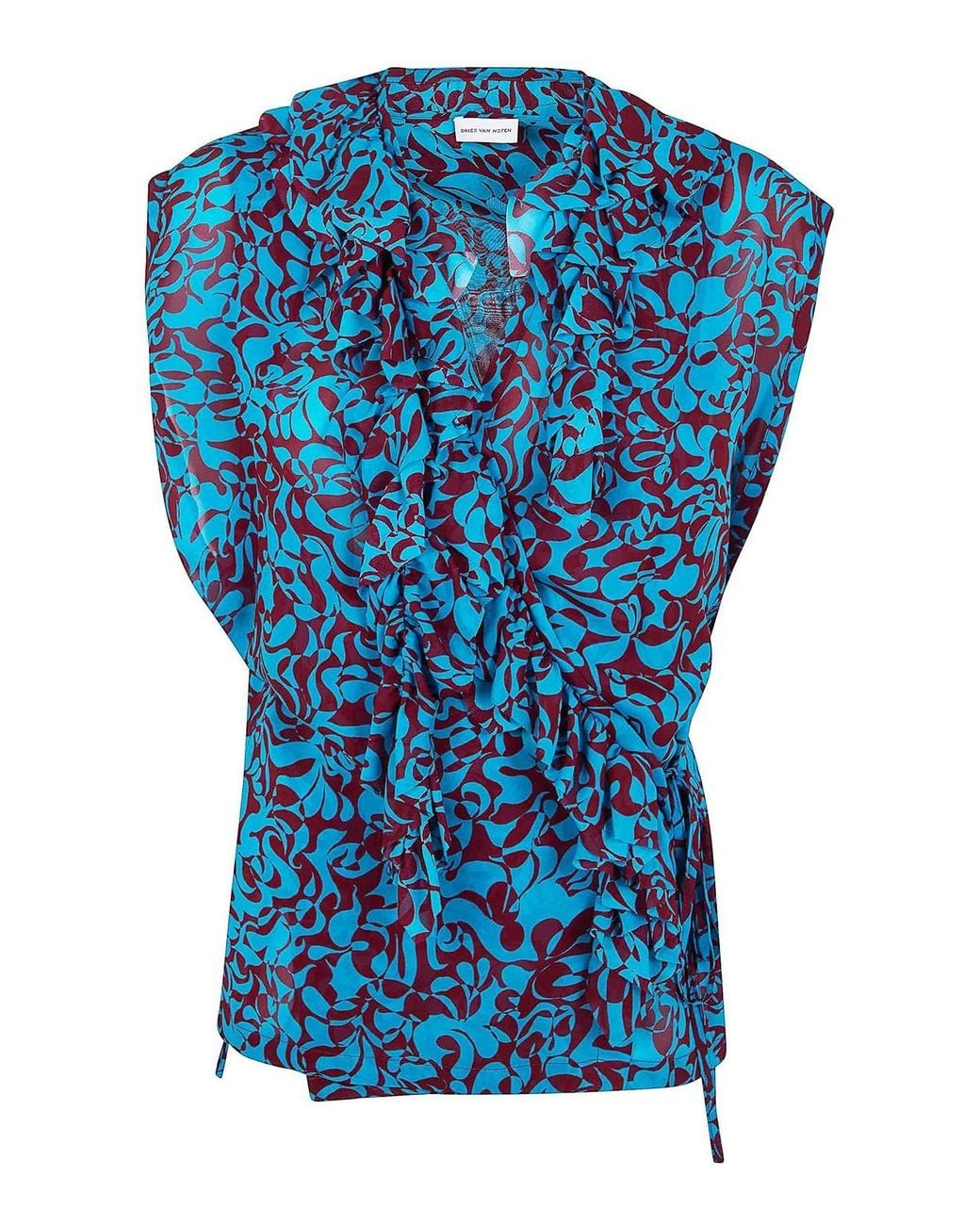 Dries Van Noten Blue Clematis Blouse