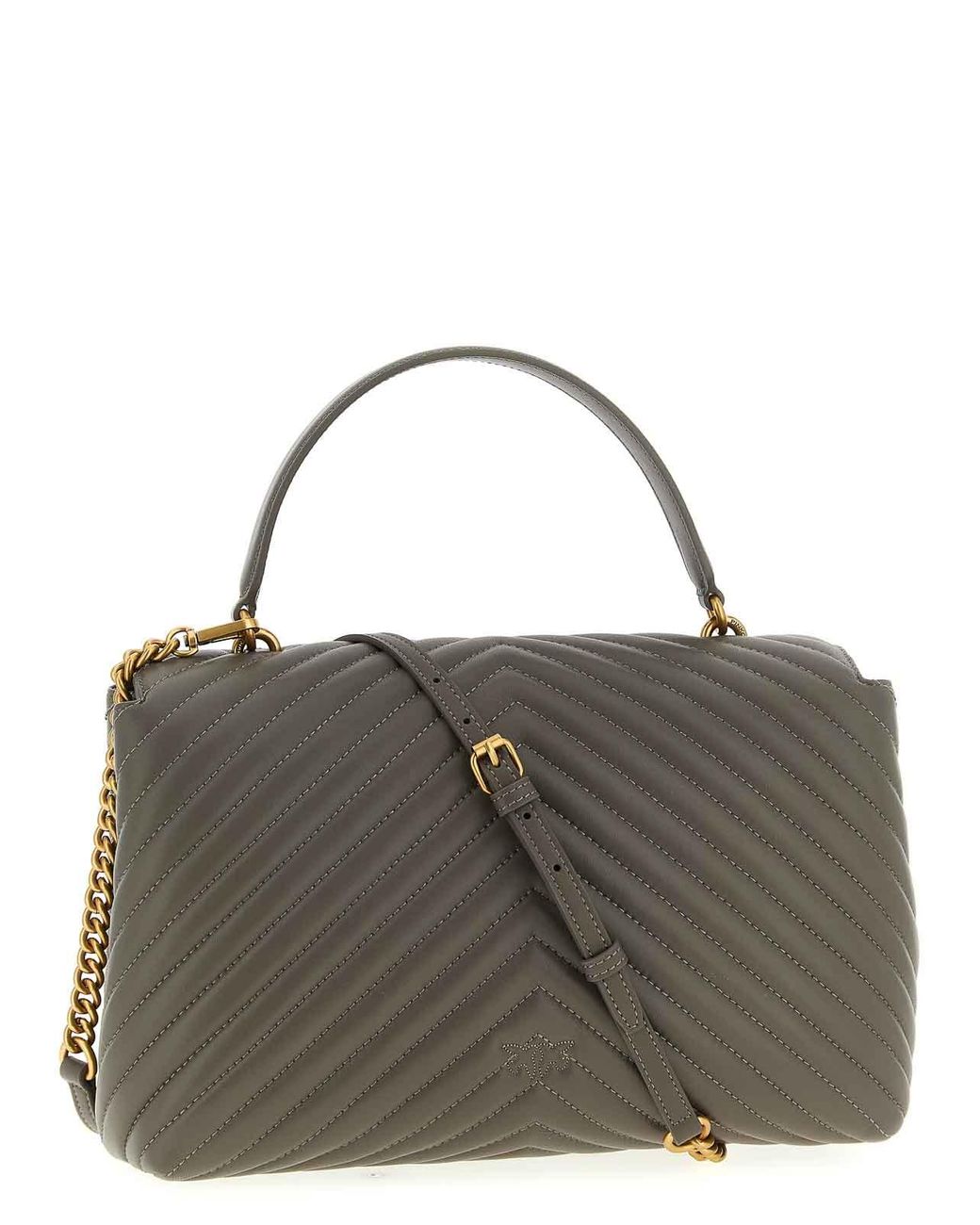 Pinko Gray Big Lady Love Bag Puff Large Handbag