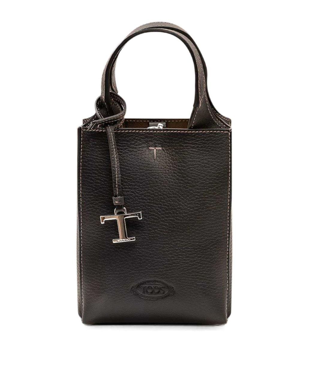 Tod's Black Leather T Timeless Micro Bag