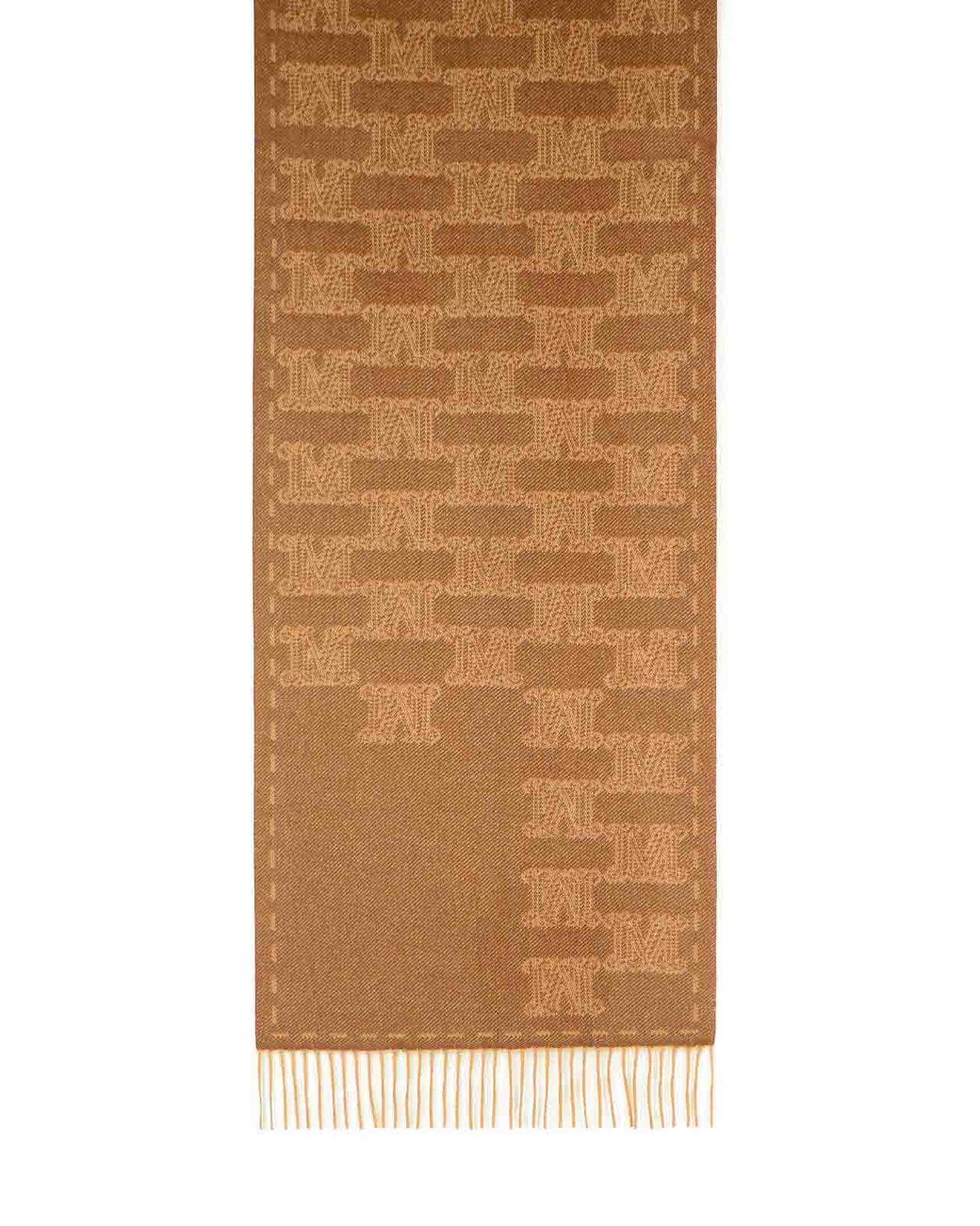 Max Mara Multicolor 'Wsteddyc' Camel Jacquard Cachemire Stole