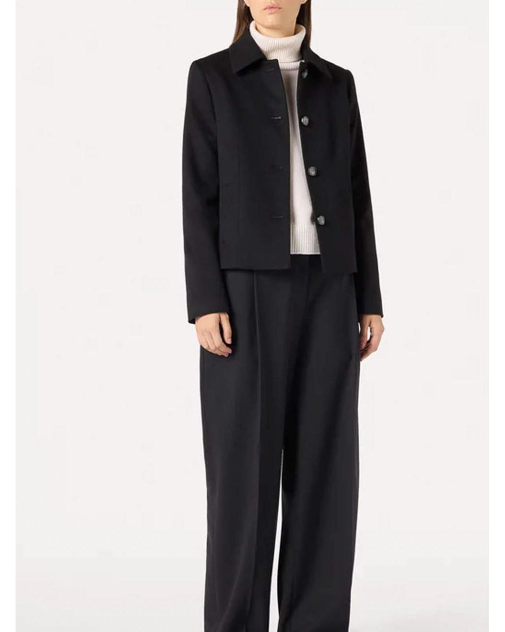Lardini Black Single-Breasted Wool Jacket