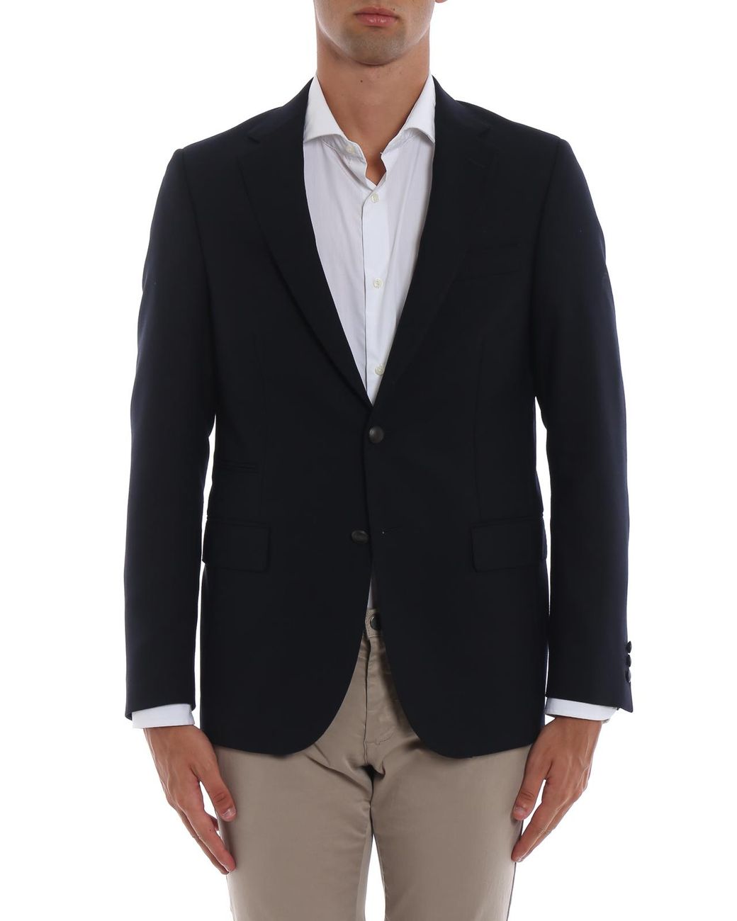 Fay Blue Travel Jacket Pinpoint Cotton Tailored Blazer for men