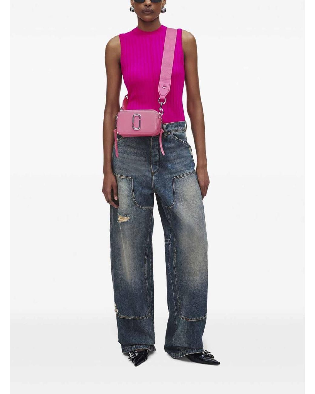 Marc Jacobs Pink The Solid Snapshot Crossbody Bag