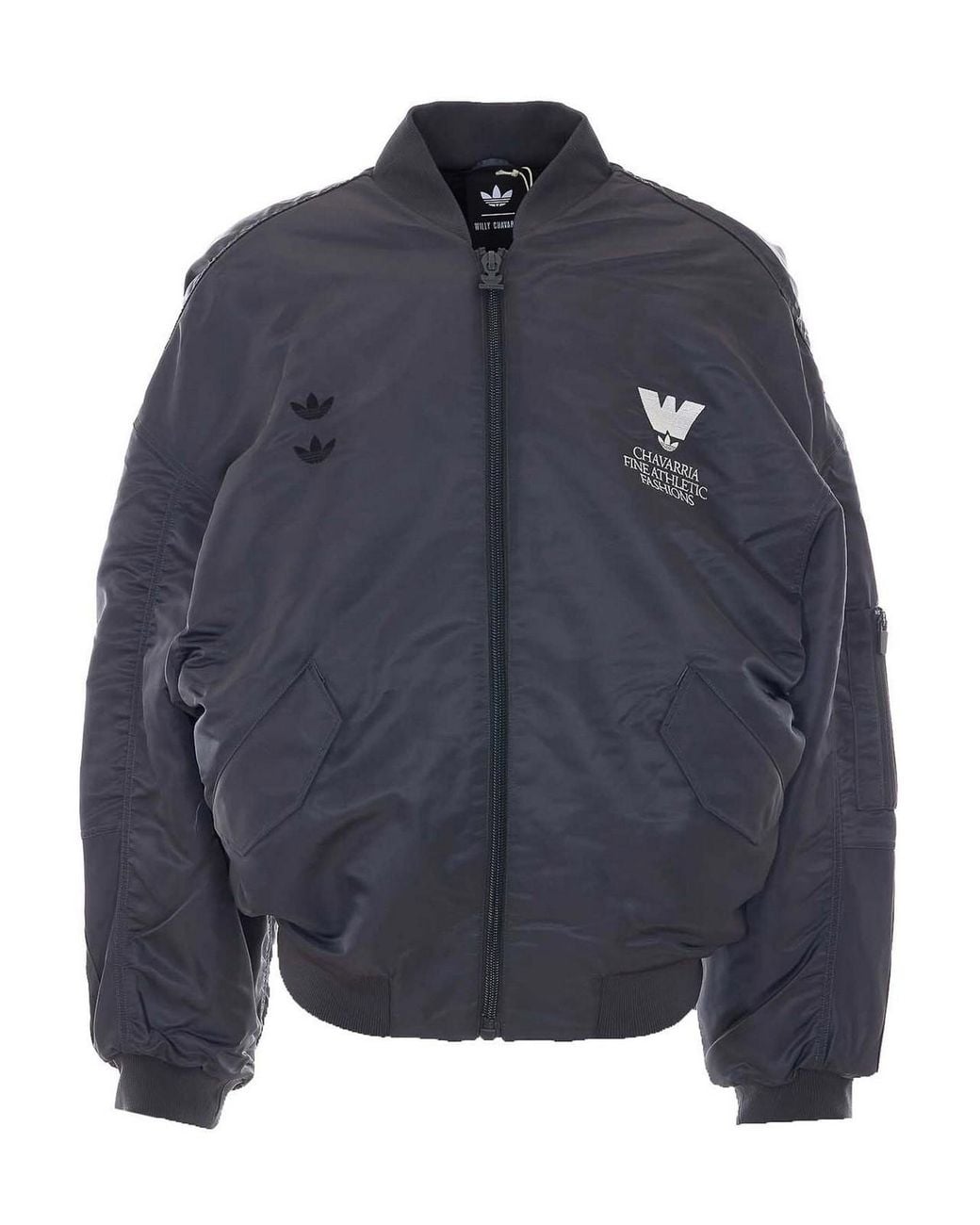Adidas Originals Blue Down Jacket With Frontal Zip Closure for men