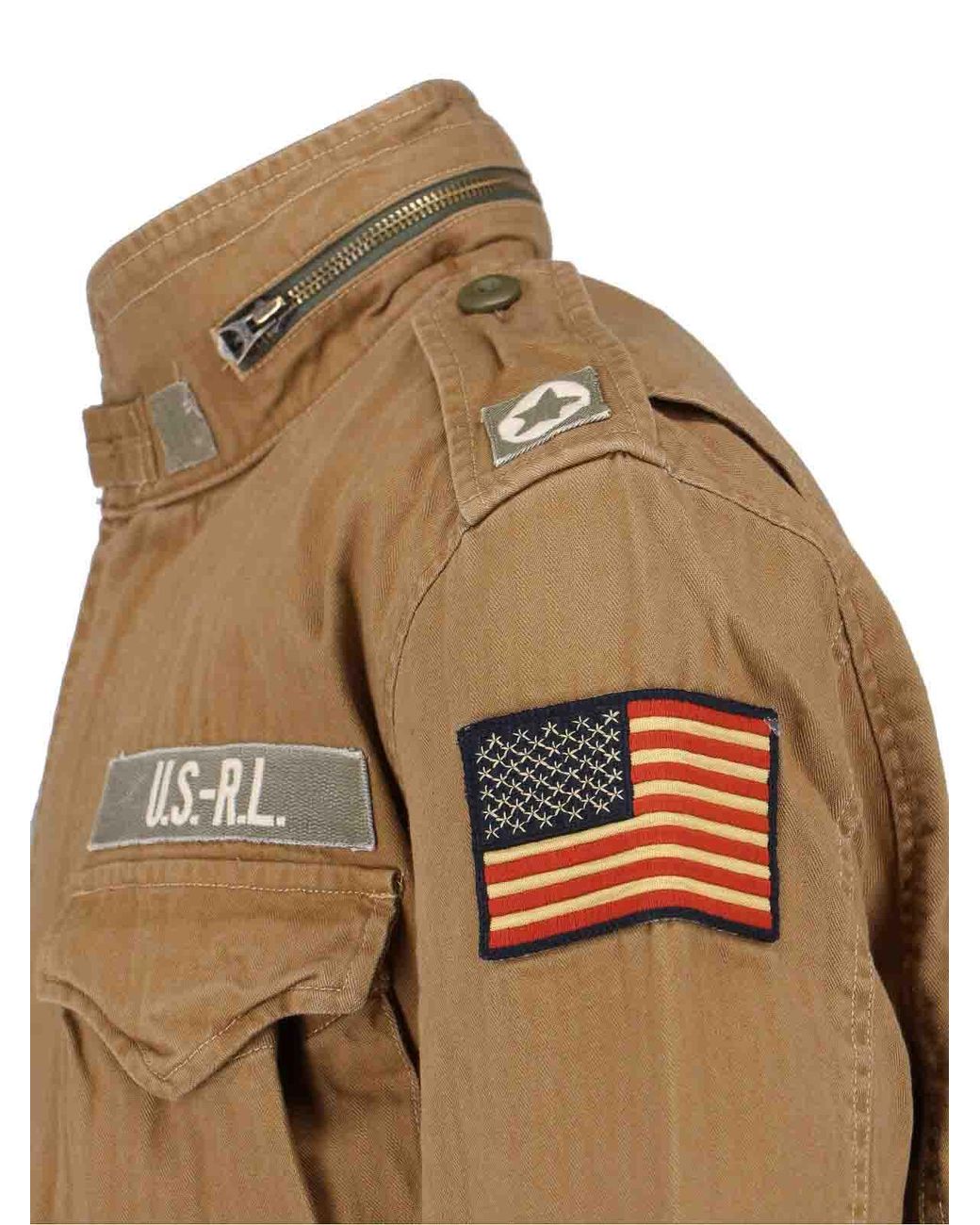 Polo Ralph Lauren Brown Military Jacket With Patch for men